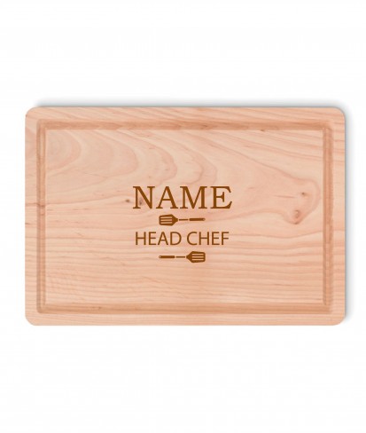 Personalised Chef Wood Chopping Board